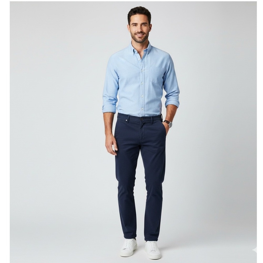 AG Adriano Goldschmied Everett Pants Men 38x34 Navy Stretch Straight Leg